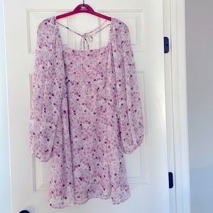 Pink and blue floral dress